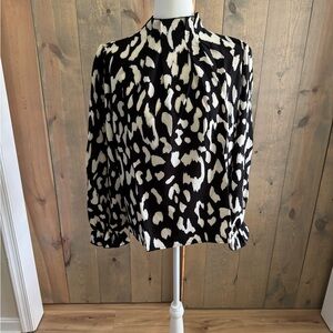 SHEIN Monochrome Animal Print Blouse - 017
